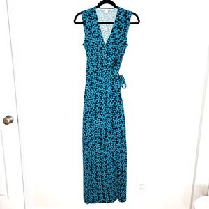 Diane Von Furstenberg New Yahzi Long Floral Cotton Silk Maxi Wrap Dress Size 4